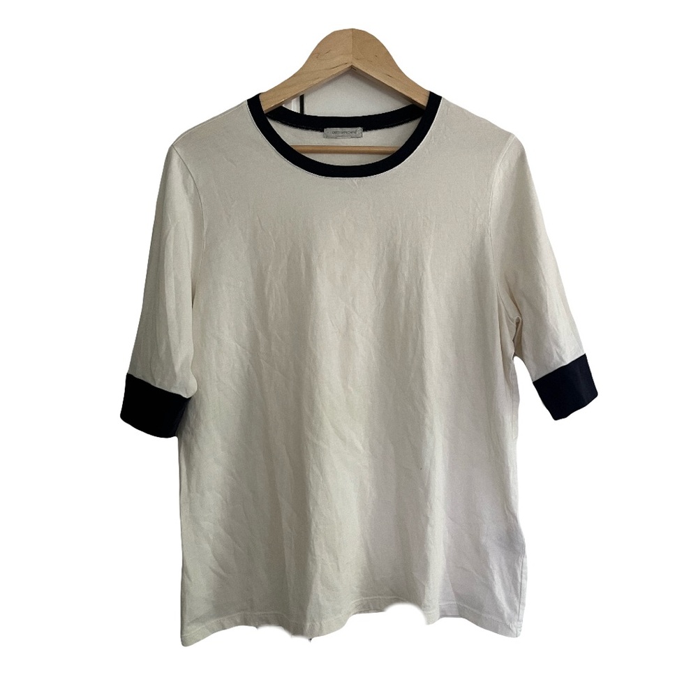 Outerknown White and Navy Tee